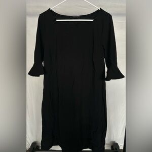 Boston Proper Black Ruffled Sheath Dress